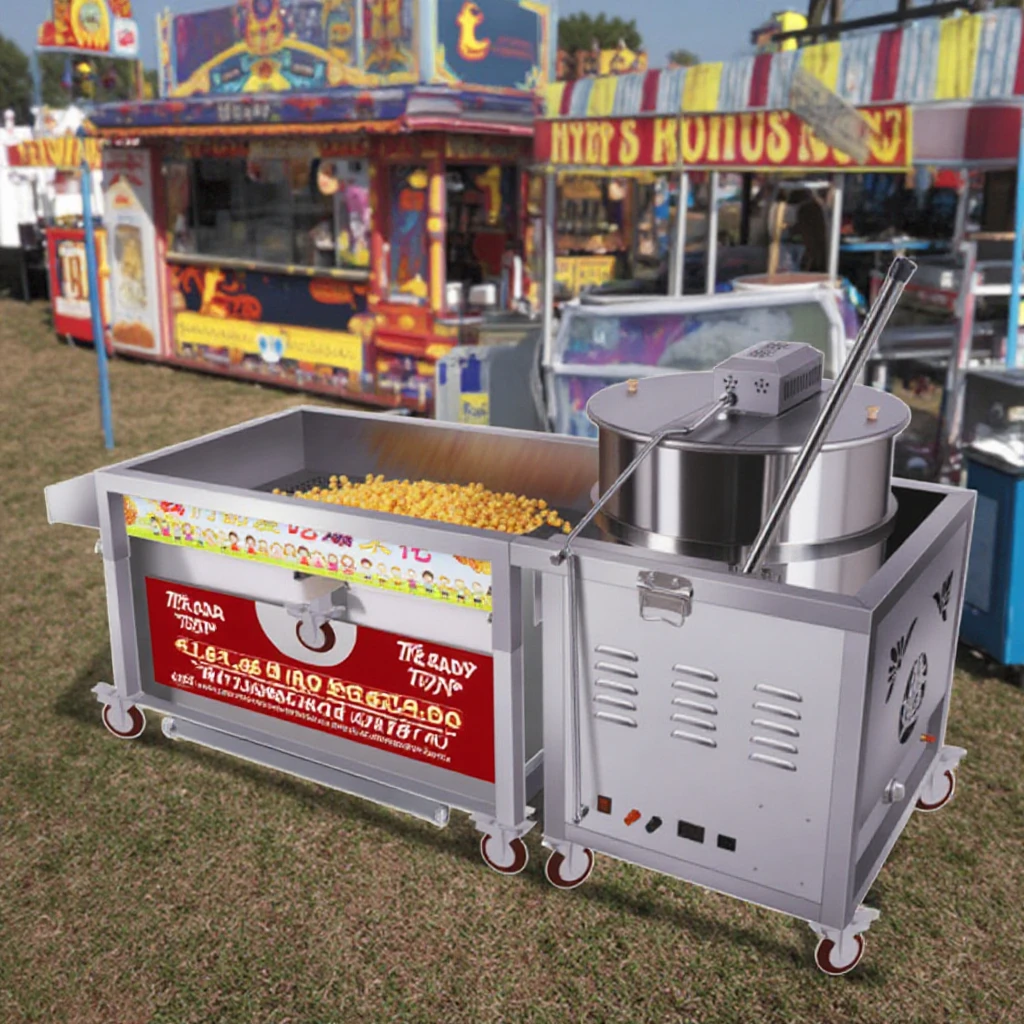 

Stainless Steel Gas Caramel Popcorn Making Maker Machine Kettle Corn Popcorn Machine For Sale Industrial Popcorn Maker Machine