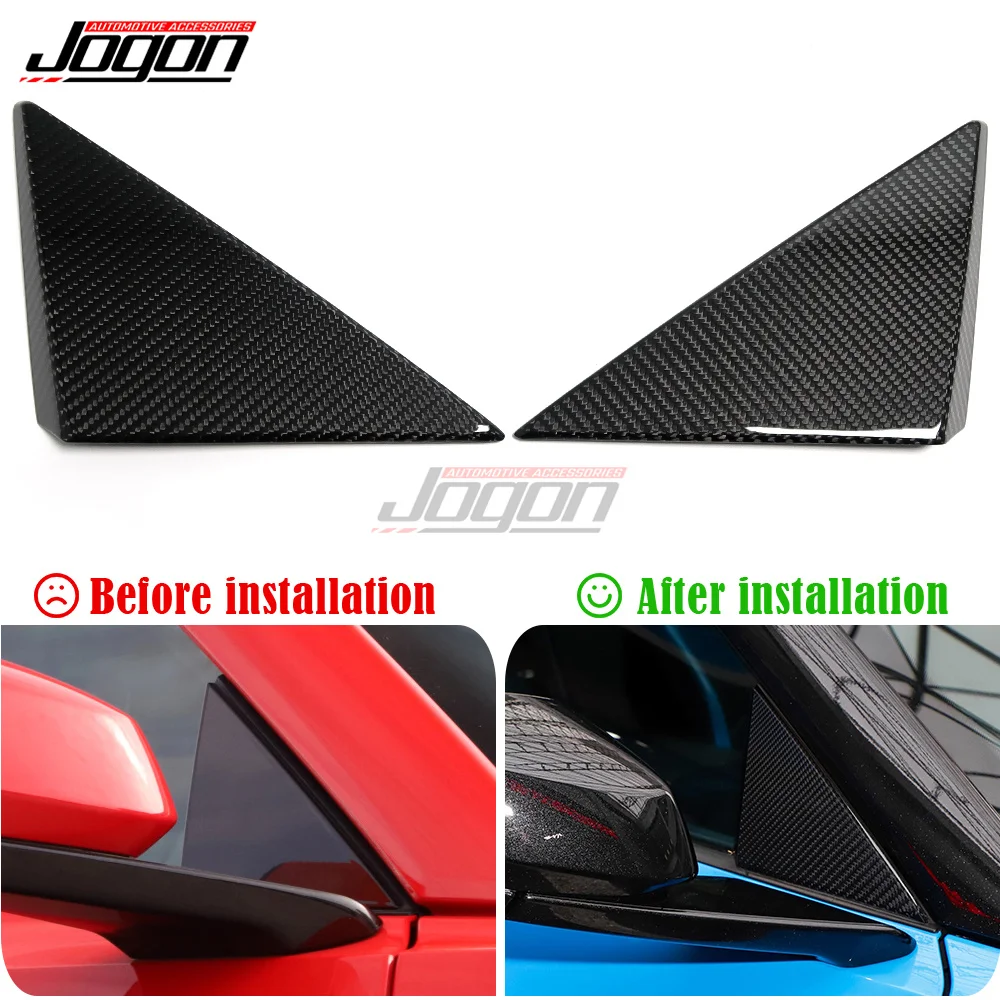 Car Side Window Vent Louver Cover For Corvette C8 Stingray Convertible Coupe Z06 2020-2024 Pillar A Front Door Triangle Cover