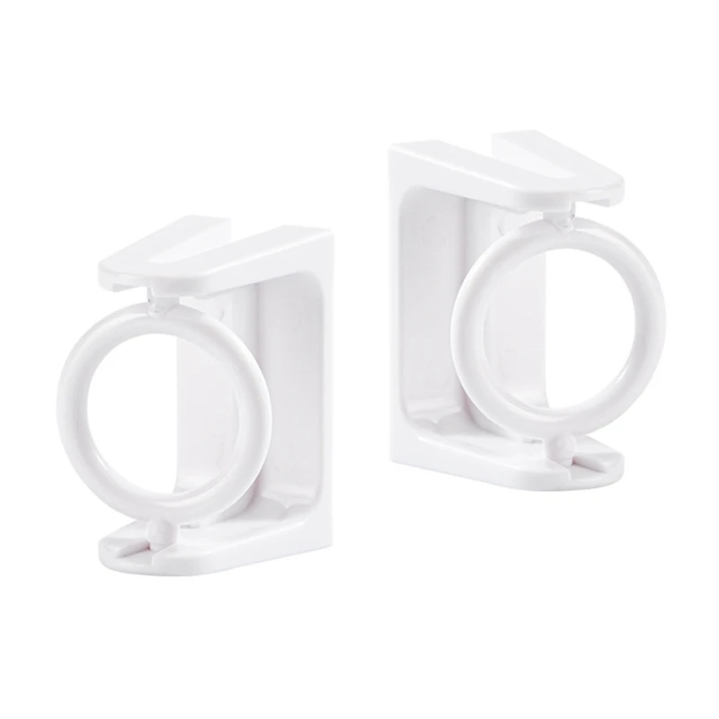 2 Pack Curtain Rod Holders Self Adhesive Wall Mount Brackets for Drapery Rod No Drilling Need Clear Wall Hangers Hook