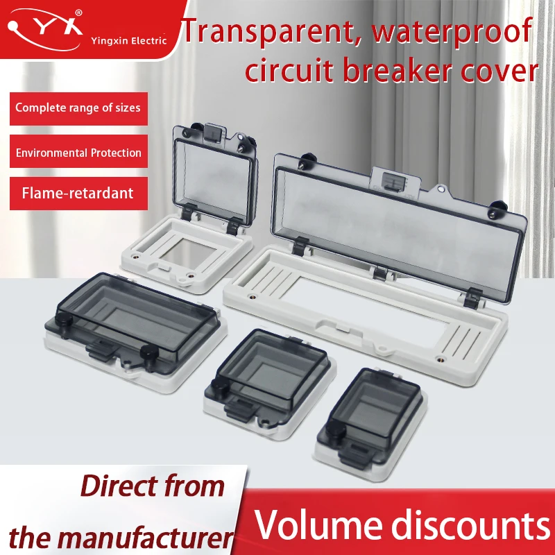 Waterproof Transparent Window Cover IP67 ABS Plastic For Outdoor Juction Box Protective Botton Switch Without Mounting Din Base
