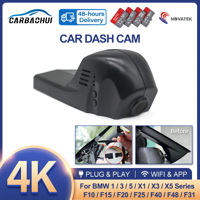 

4k 2160P Car DVR Dash Cam Camera Recorder for BMW x1 f48 f20 3gt f34 m3 f80 m4 f82 X3 F25 X4 F26 x5 f15 X6 F16 f32 f33 f36 F02