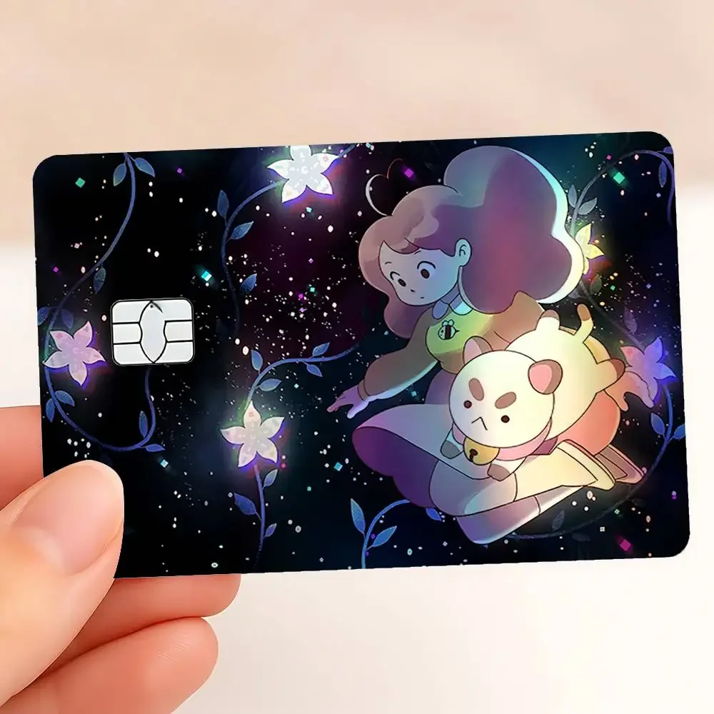 Bee And Puppycat Anime Card Skin Sticker For Debit Credit Card Laser Reflective