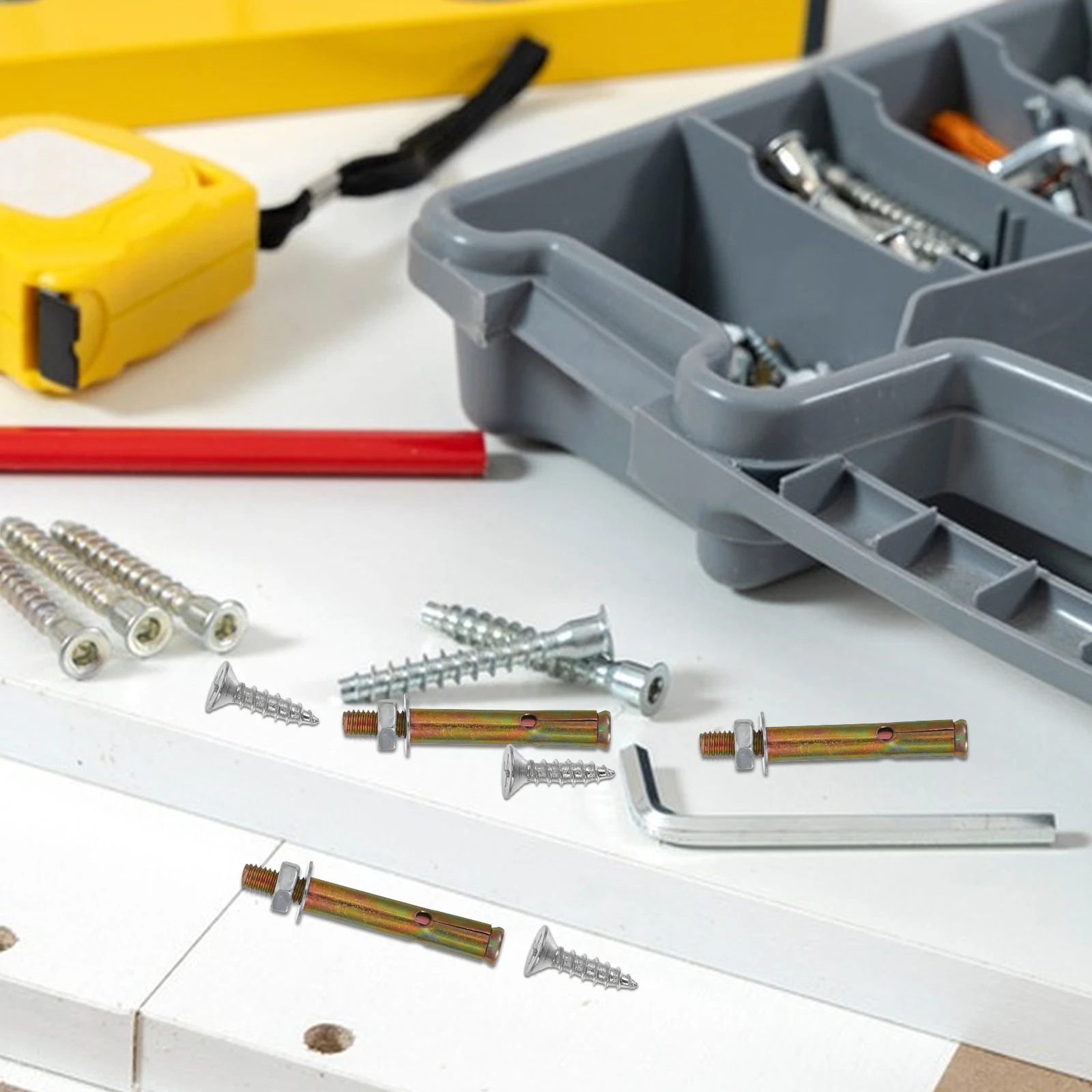 

8pcs Hex Head Expansion Bolts Carbon Steel Heavy Duty Zinc Plated Strong Hold Screws For Fences Doors Air Conditioning Brackets