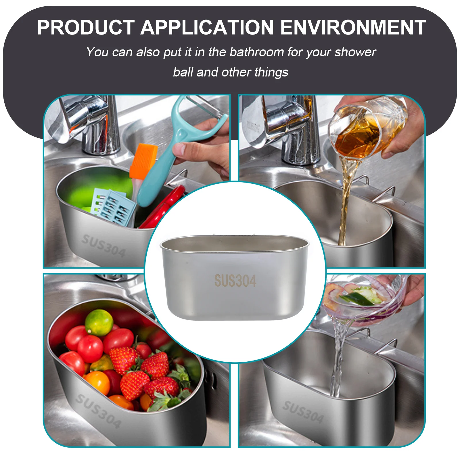 حوض الفولاذ المقاوم للصدأ استنزاف سلة المطبخ استنزاف الرف شبكة تصميم توفير المساحة بقايا تصفية بالوعة تخزين حامل #5