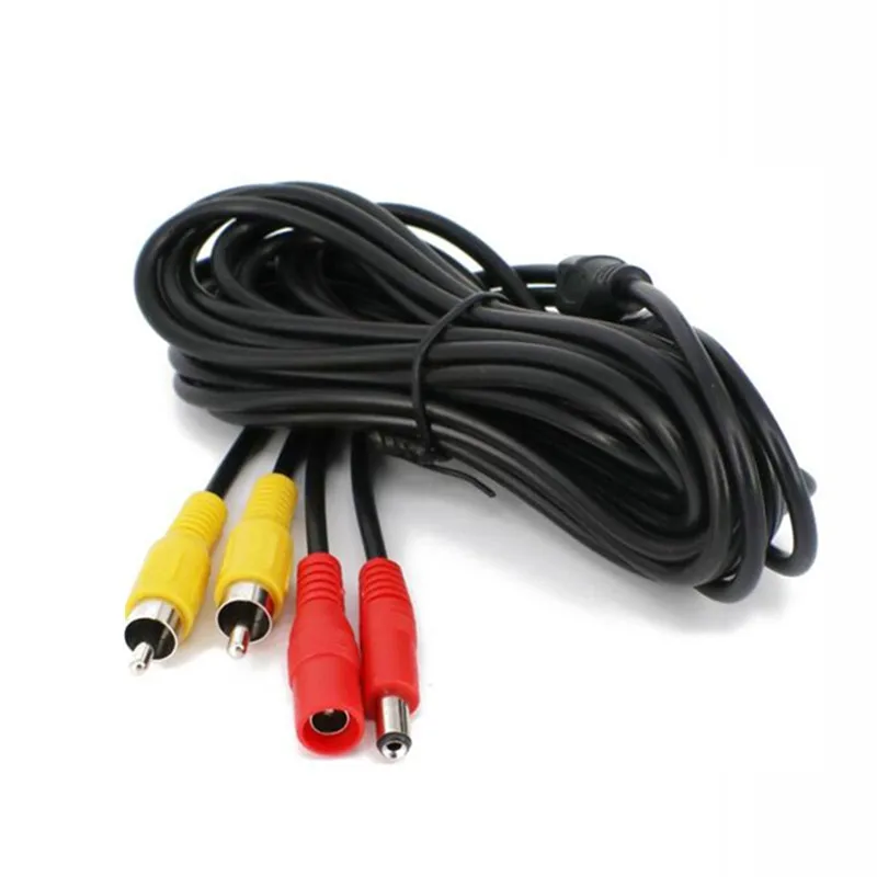 5 10 20 Meters DC Power RCA AV Video 12V Extension Cable for Car Truck Bus Parking Home Security Surveillance CCTV Camera