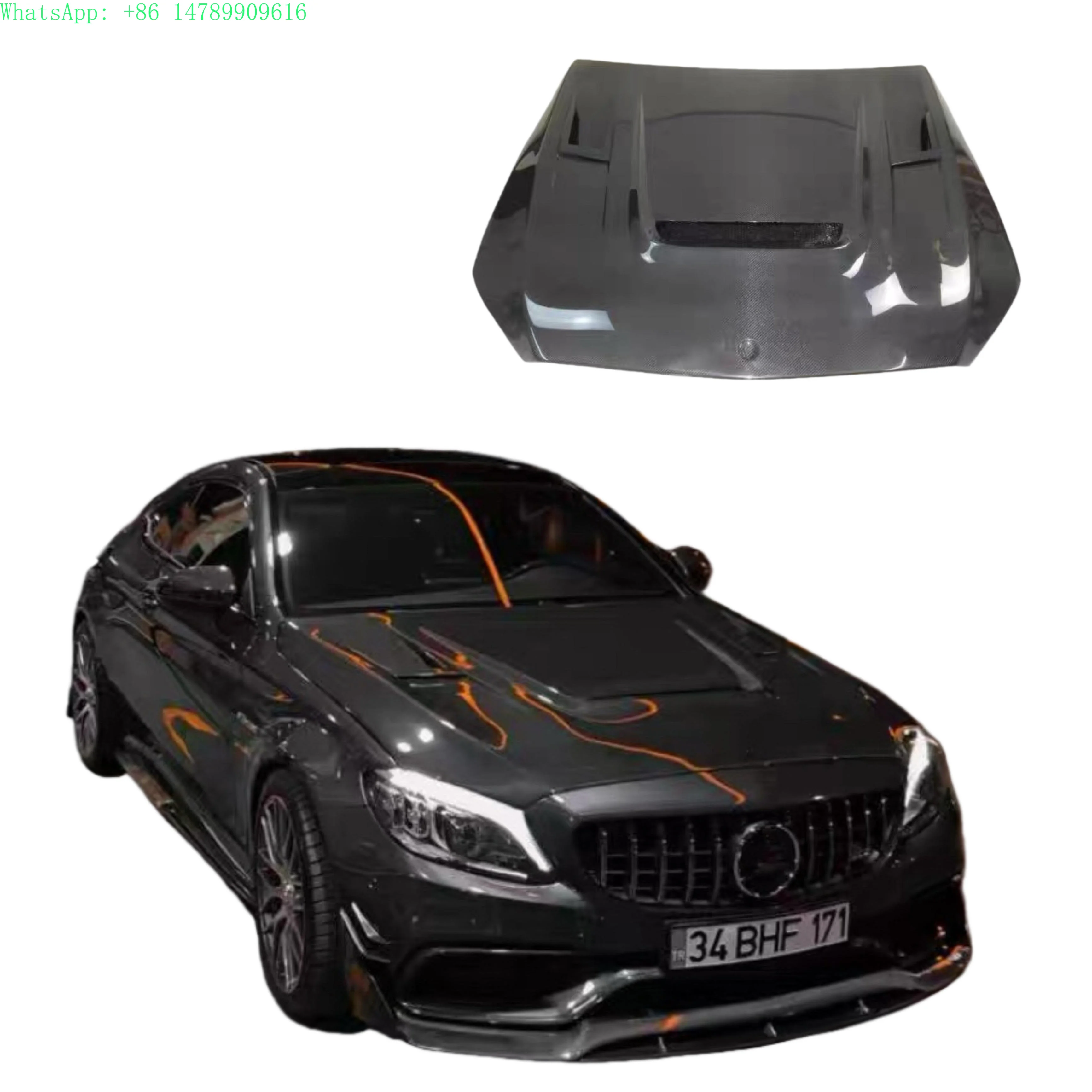 

Customizable OEM Body KitsFor - C63 2016-2021 Carbon Fiber Hood Engine Cover