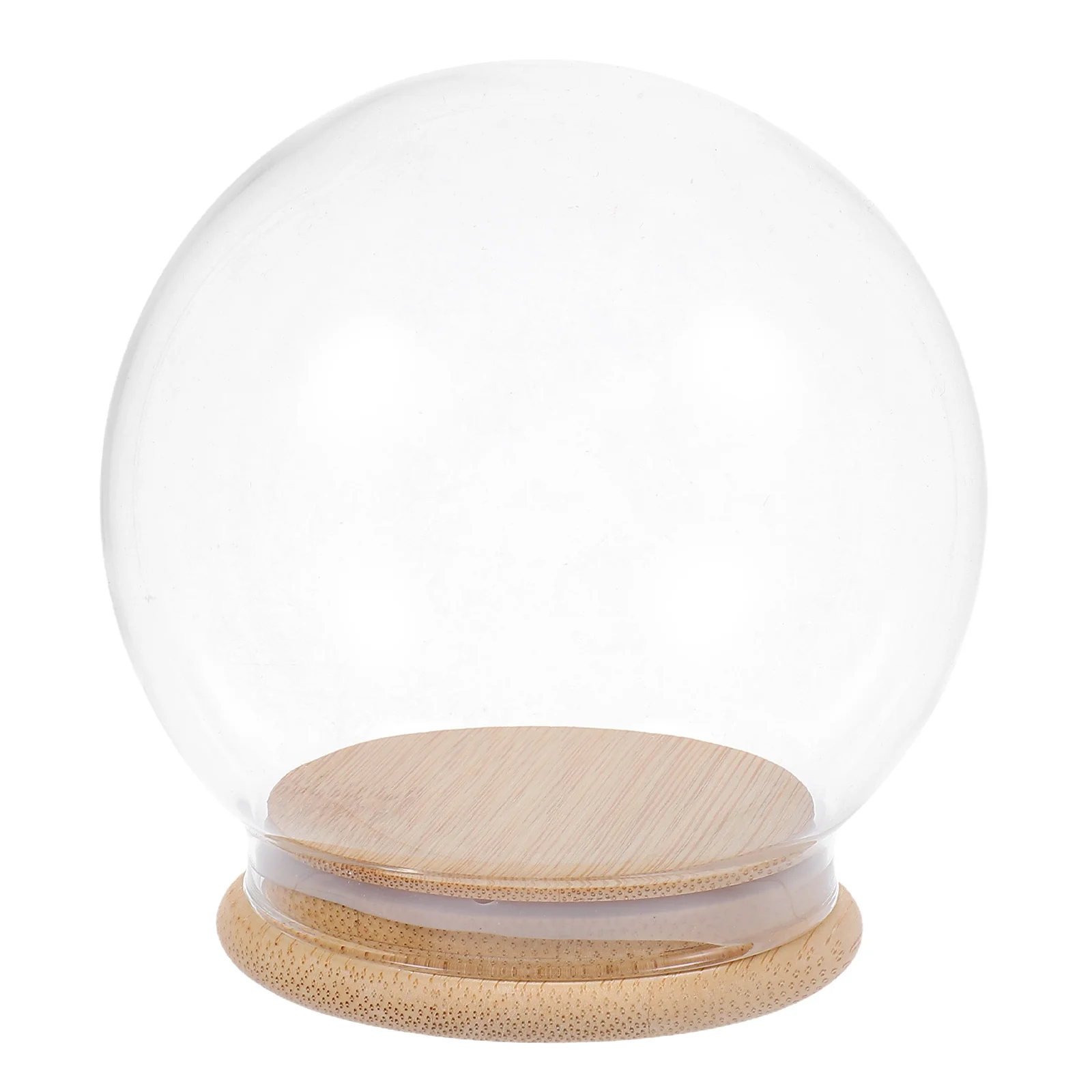 Glass Dome Eternal Flower Display Case DIY Snow Globe Cloche Dome Base Clear Glass Showcase Tabletop Decor Crystal Display Case