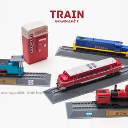 About 17cm Long New Foreign Trade Export Train Steam Train Plastic Model Scene Decoration Toy Collection Retro Props