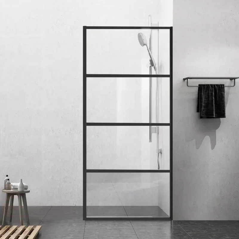 HTLOTUS Shower door single panel, framed tempered glass shower door for walk-in bathroom clear glass bathtub shower door