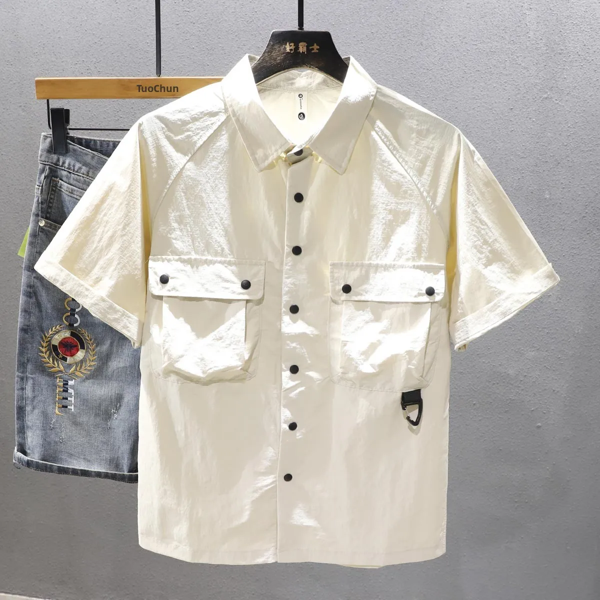 

Американский функциональный ort Sve irt Мужская летняя мужская куртка из чистого хлопка в стиле ретро Haome Versatile irt Jaet Men's Faion