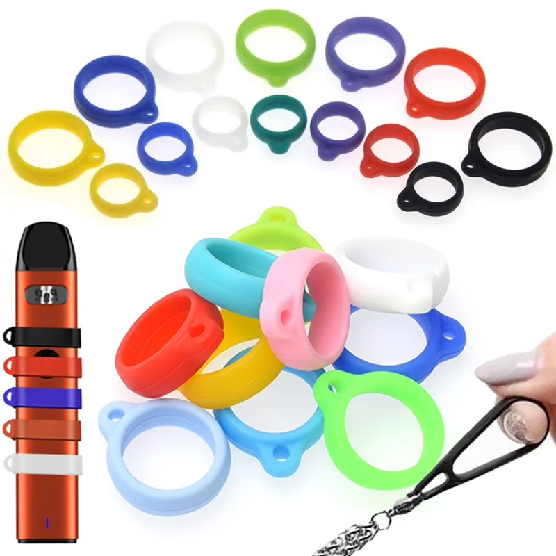 10/20/30Pcs Multicolor Silicone Lanyard Ring Portable Mini Elastic Solid Color Non-slip Rings Hanging Ring Rope Accessories