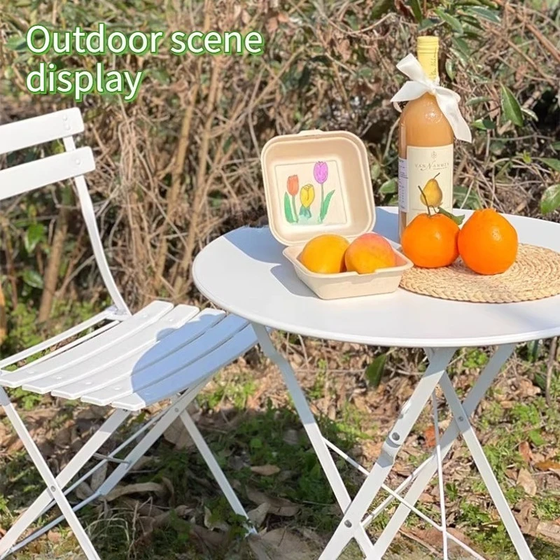 Balcony Leisure Chair Three-piece Set Camping Table Collapsible Anti-rust Garden Camping Beach Outdoor Modern Home Furniture