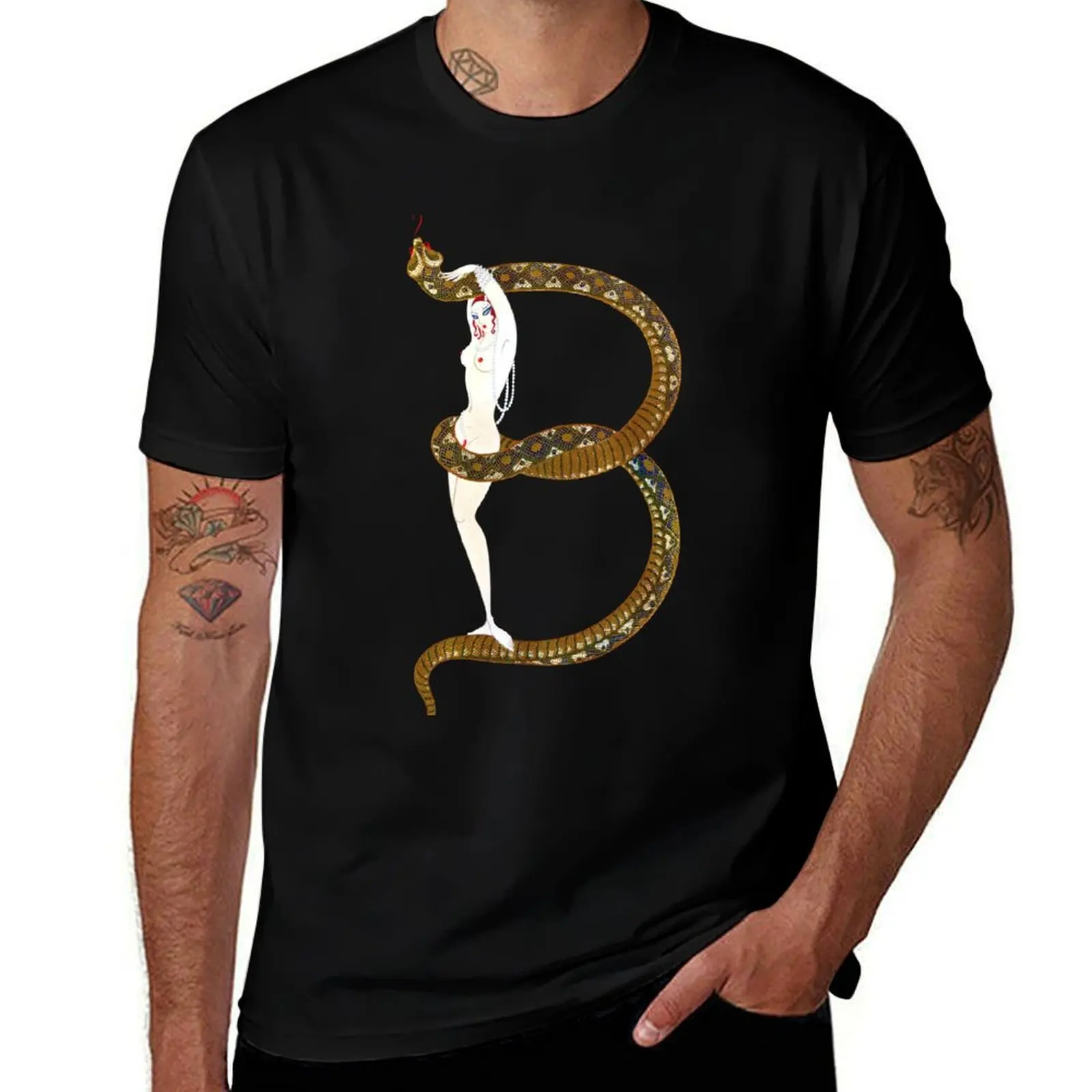Erté - The Letter B from the Alphabet Suite, 1976 T-Shirt t shirt man luxury t shirt custom print man t shirts cotton T-Shirt
