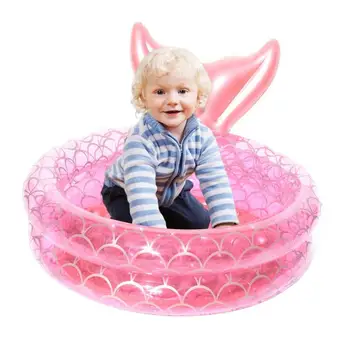 Mermaid pool unique round inflatable swimming pool bath tub outdoor summer swimming pool for children adults seat ring toy