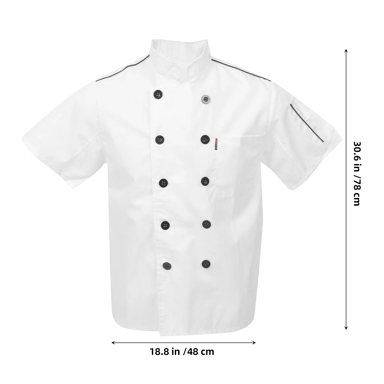 معطف الشيف بأكمام قصيرة، زي المطبخ المطعم، فتل الرطوبة، مقاوم للبقع، ملابس العمل للرجال، سترة الطبخ في الفنادق #5