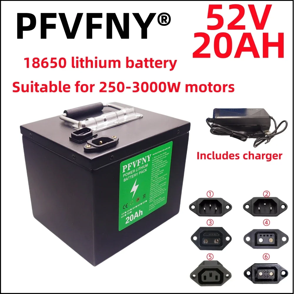 Air fast transportation New Full Capacity Power 18650 Lithium Battery 52V 20ah-60ah  Lithium Battery Pack Suitable for 250-3000W