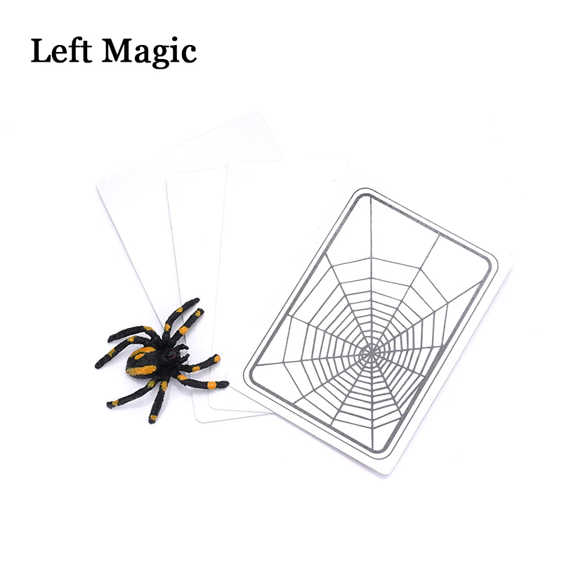 Spider And Net Magic Trick The Web Cards Toys Magician Gimmick  Illusion Closed-Up Magia Props Halloween Gift East To Do