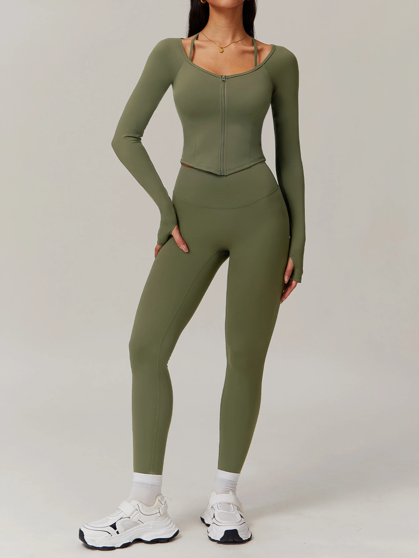 Ensemble de Yoga à Manches sulfpour Femme, Vêtement de dehors Solide, vaccage Rapide, Imbibé, Ensemble d'Entraînement, Fitness, Pantalon Taille Haute, TZ9139