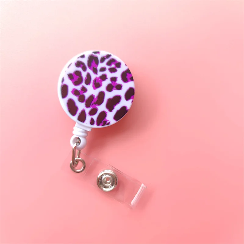 Leoparden-Kartenhalter mit horizontaler einziehbarer Schnalle, Business-Abzeichenrolle, Clip für Damen, Kartenhalter, Ärzte, Krankenschwestern, Hängen Sie Zertifikate – Detail 23