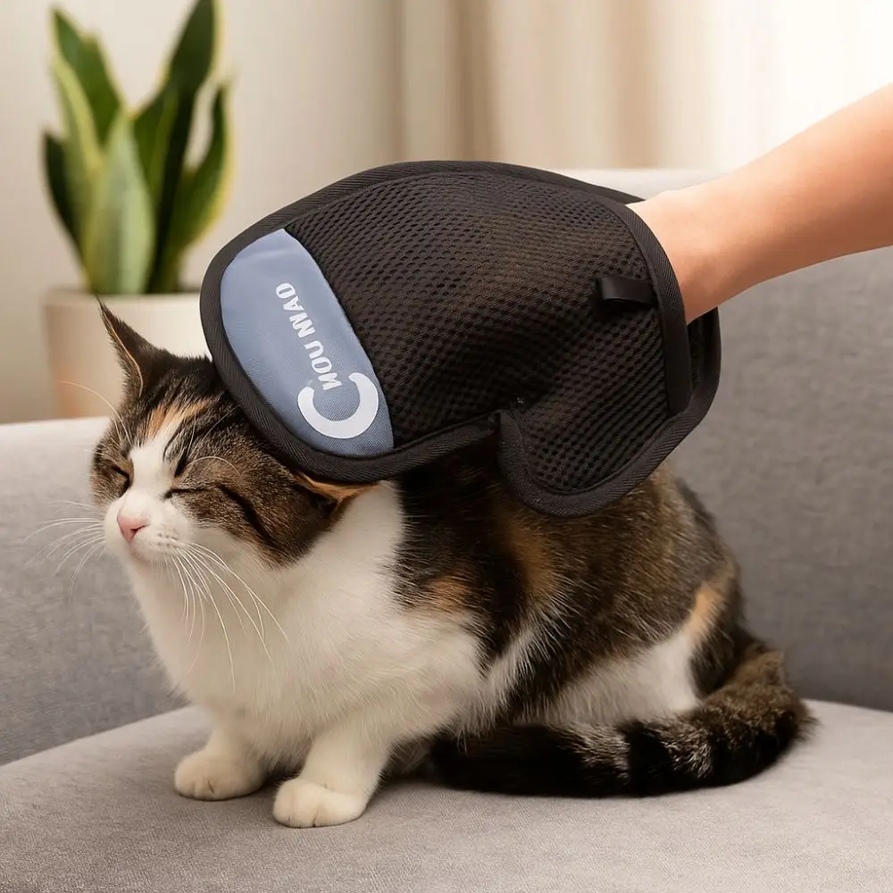 

2pcs Anti-Static Pet Hair Removal Gloves Breathable Dedusting Pet Grooming Gloves Mesh Cat Deshedding Brush Pet Salon