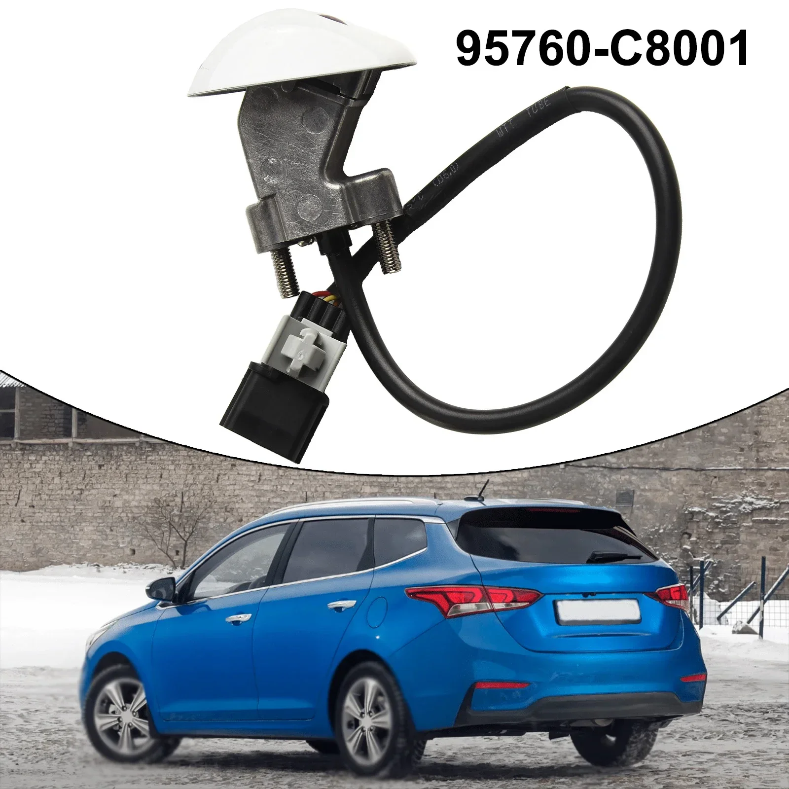 White Car Reversing Camera for Hyundai i20 ABS+Metal Material Quick Installation 12V Voltage OEM Number 95760 C8001 - Image 6