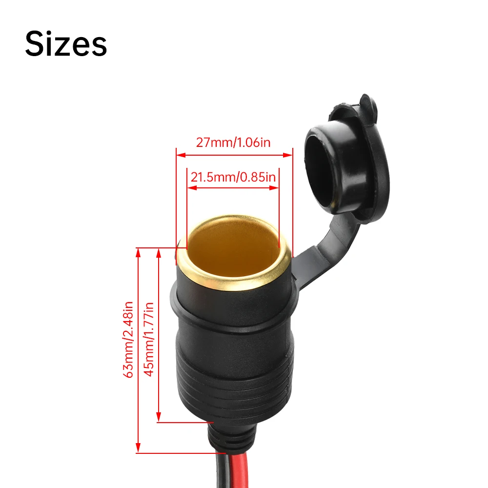 20A Auto-Zigarettenanzünder-Verlängerungskabel 12-24V 14AWG Reinkupferdraht mit Sicherung 30cm-3m für Fahrzeug, Wohnmobil, Marine – Detail 12
