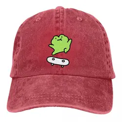 Washed Men's Baseball Cap Frog Trucker Snapback Caps Dad Hat Meme Golf Hats