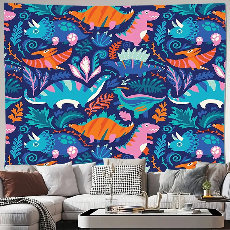 

Причудливый гобелен с динозавром, лесной фон, природный настенный декор для комнаты, эстетический настенный художественный подарок для спальни-подростка