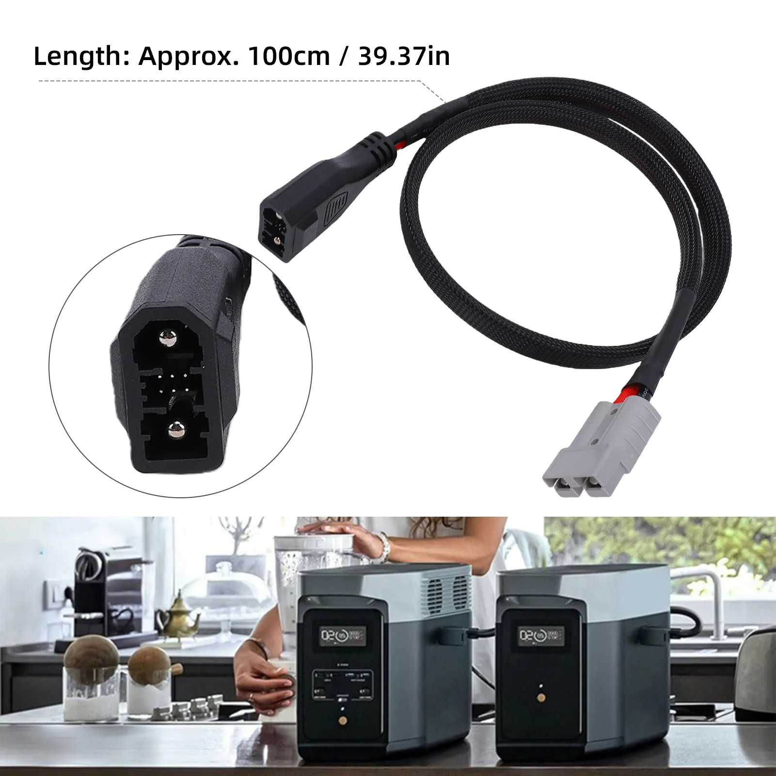 XT150 Battery Connector Cable Fit for EcoFlow Delta 2 Max 3 Plus Wave 2 Power Station Extra Battery Cable 1 Meter