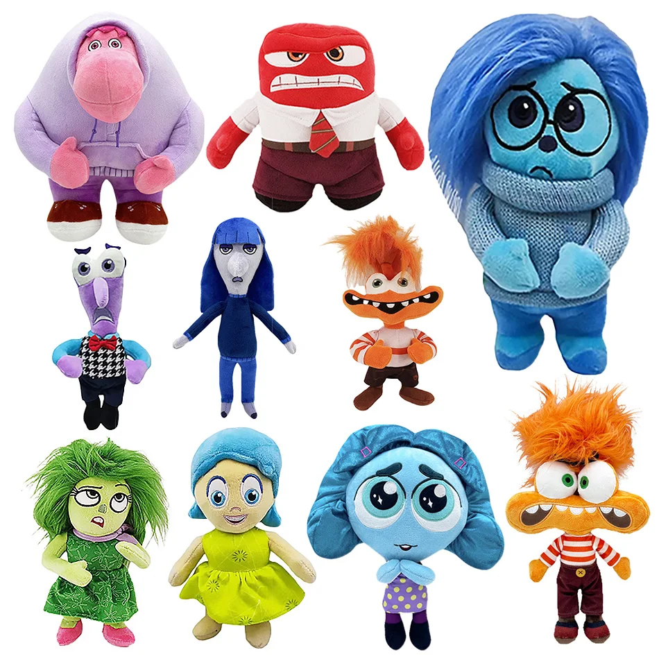 10PCS Inside Out 2 Plush Anxiety Doll Cute Joy Fear Anger Disgust Sadness Riley Plushish Toys Collection Model Toy Birthday Gift