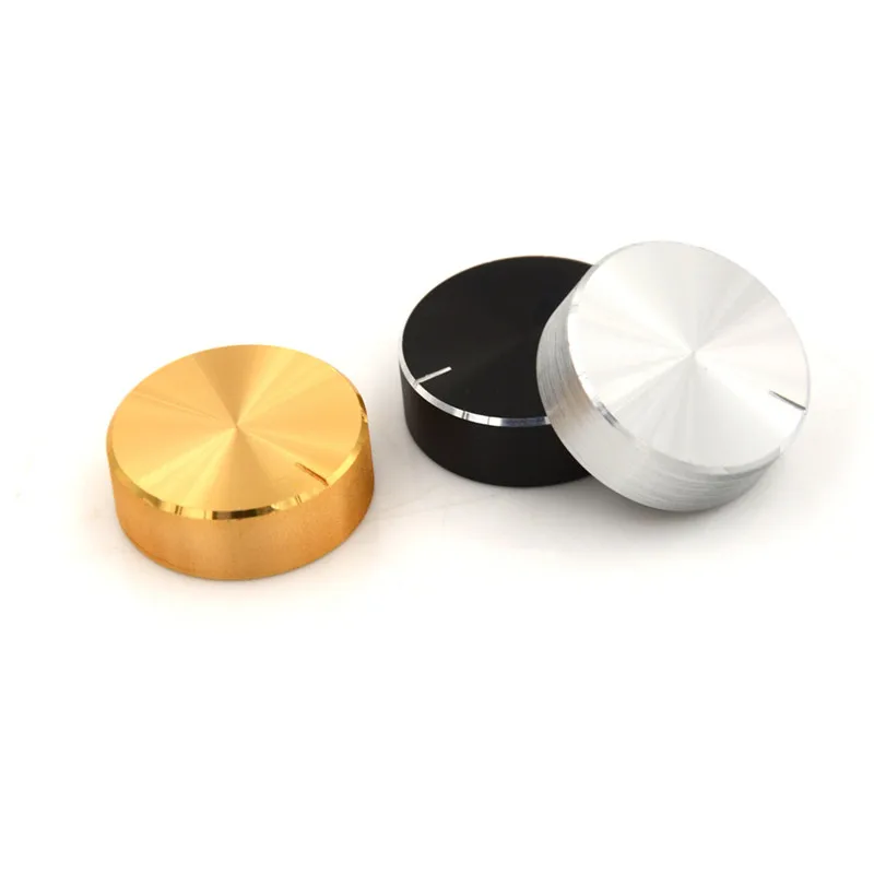 Black Silver Gold Aluminum + Plastic Knob Potentiometer Knob Cap Speaker Volume Control Knob Audio Knob 30*10*6mm