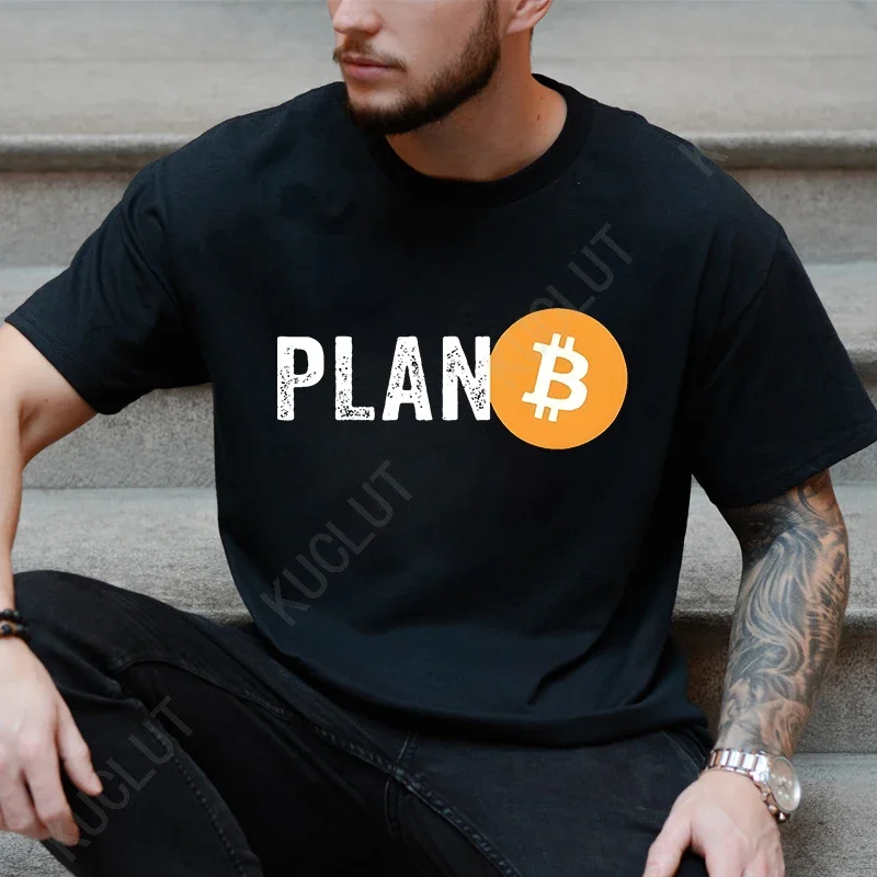 Men Plan B Cryptocurrency Bitcoin Funny T Shirts for Men Tops Classic Men Fashion Street T-Shirt Short Sleeve Tees Birthday Gift - view 5