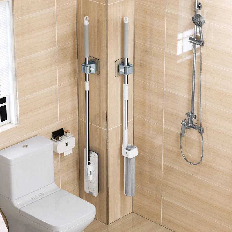 Mop Hooks Wall-Mounted Mop Hooks Strong Kitchen Bathroom Broom Hanger Waterproof Storage Hook Home Mop Storage Organizer