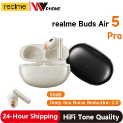 Global Version realme Buds Air 5 Pro Bluetooth Earphone 50dB Active Noise Cancelling LDAC Bluetooth 5.3 Wireless Headphone New