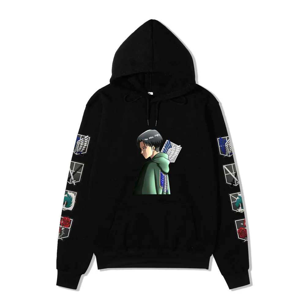 

Anime Attack on Titan Printed Long Sleeved Hoodie Men Women Tops Harajuku Clothes