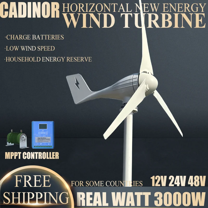 3 Blades 1000W-3000W 48V New Arrival Free Energy Wind Turbine Generator Windmill With Wind Controller Home Use Low Wind Speed