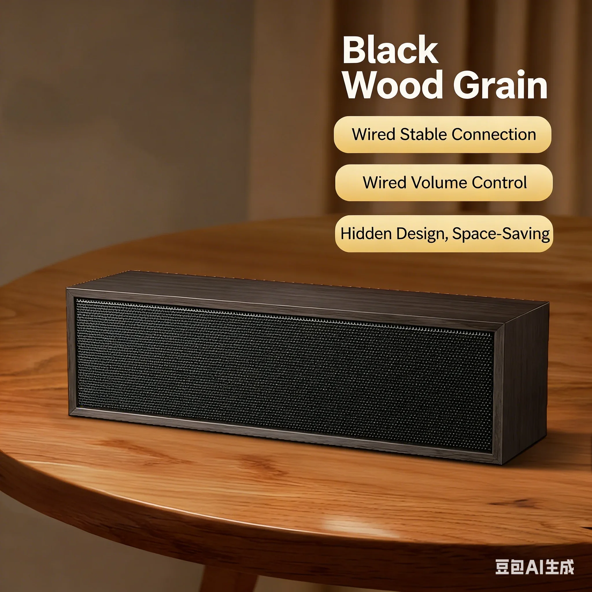 مكبر صوت للكمبيوتر يعمل بمنفذ USB مع غلاف خشبي، مكبر صوت ستيريو HiFi كامل المدى للصوت على الكمبيوتر المحمول/سطح المكتب/المكتب المنزلي