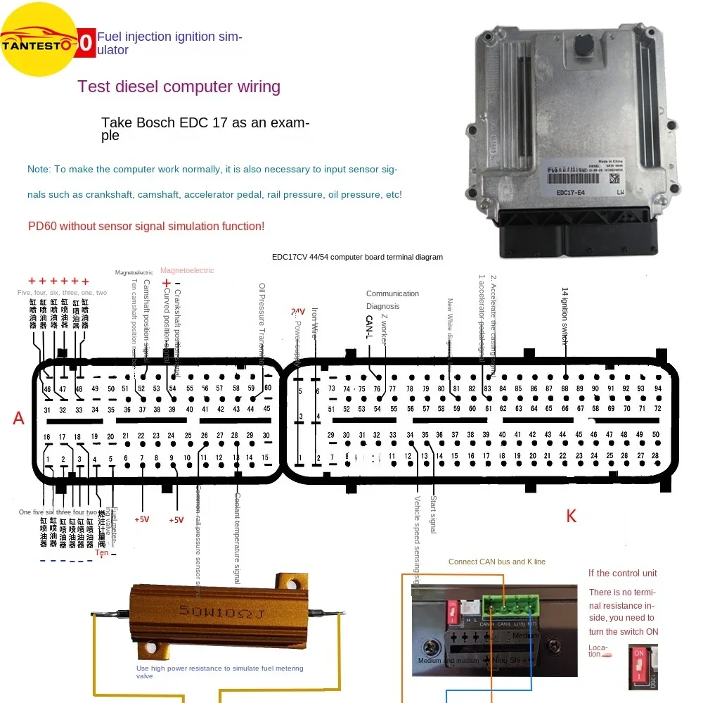 AM-PD60 Fuel Injector Ignition Simulator ECU Maintenance Platform Testing Equipment for Gasoline Diesel Vehicle Computer Board