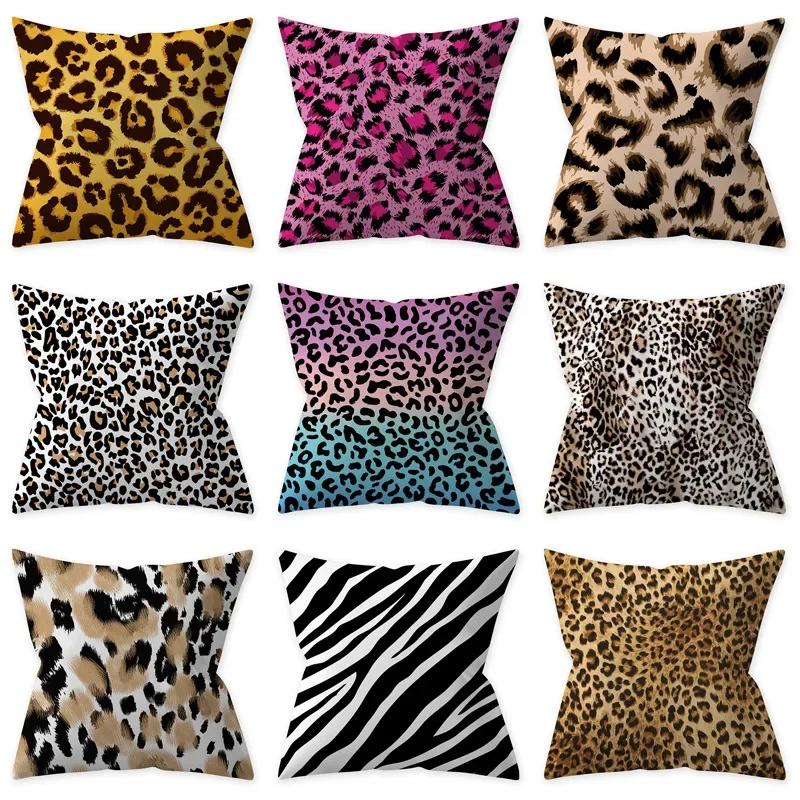 Abstract Leopard Print Cushion Cover Animal Speckles Zebra Striped Pillowcase Modern Geometry Livingroom Decor Sofa Throw Pillow