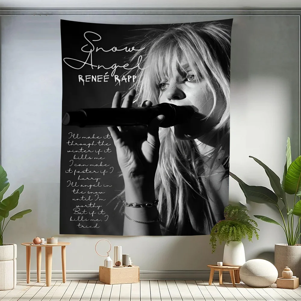 

Pop Singer Actor Renee Rapp DIY Sticky Colorful Tapestry Wall Hanging Cheap Hippie Wall Hanging Bohemian Wall Tapestries