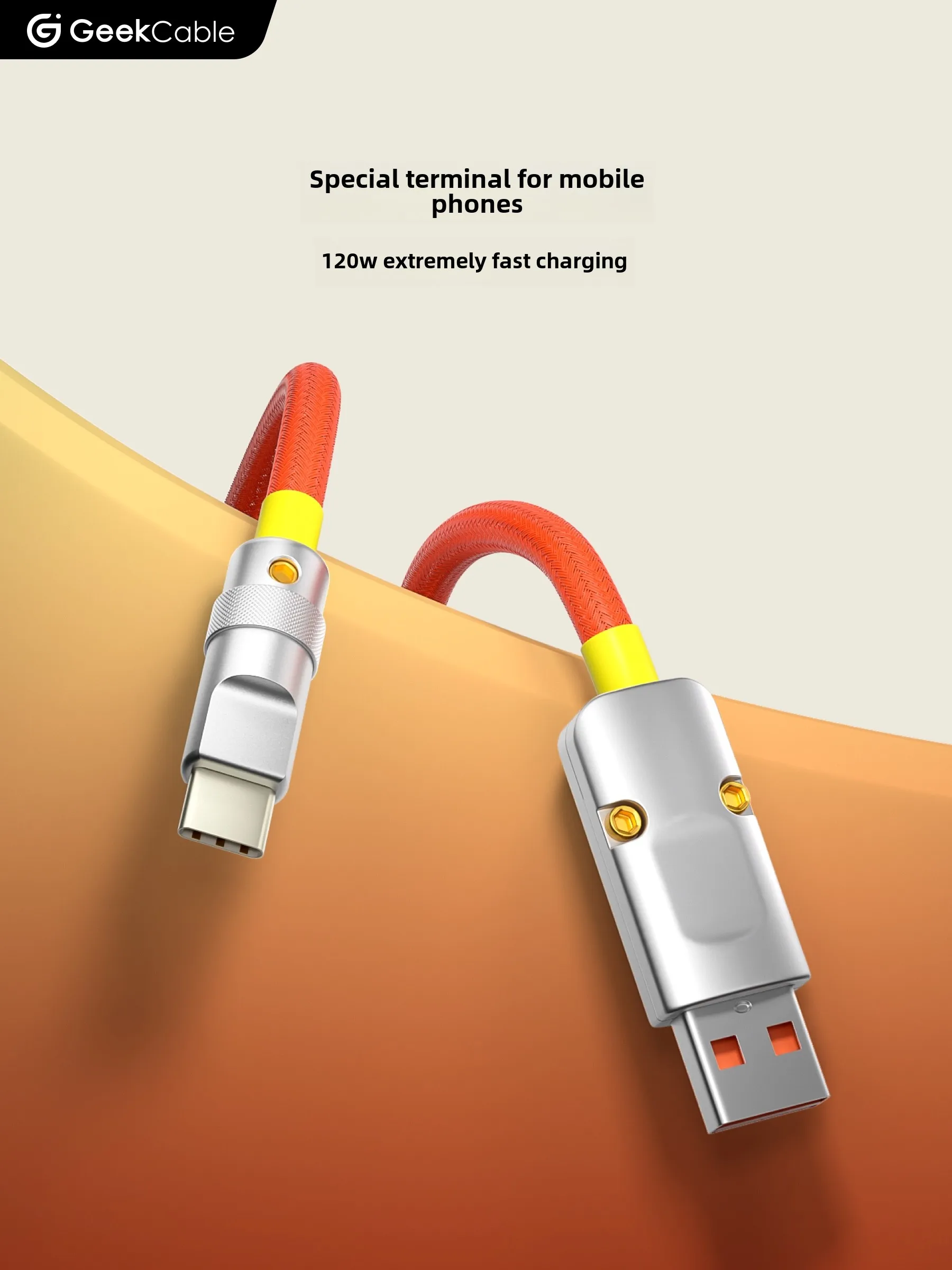 GeekBable Android phone fast charging compatible with Xiaomi 13 Black Shark braided data cable flash charging TypeC port 120W