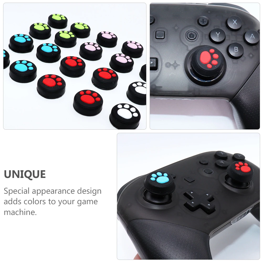 

20Pcs Silicone Joystick Caps Cat Claw Design Non Slip Protective Cover for Game Console Thumb Joystick Caps