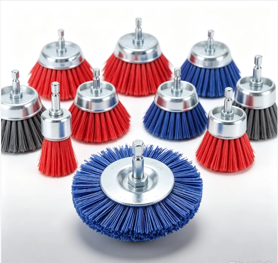 roda-de-escova-abrasiva-de-nylon-25-75mm-com-haste-hexagonal-de-1-4'-para-furadeira-e-ferramenta-rotativa-opcoes-de-granulacao-80-120-240-para-remocao-de-ferrugem-corrosao-e-tinta