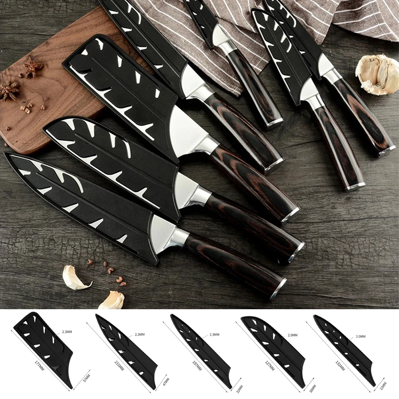 Plastic Knife Sleeve Stainless Steel Ceramic Knife Bpa-Free Covers Knife Sheath Edge Guards Case Protect All Kinds Knives Blade