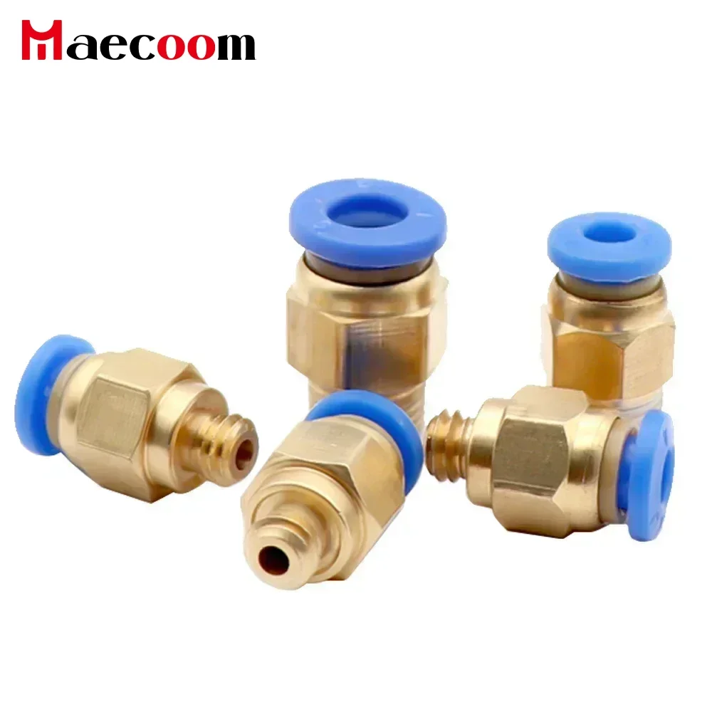 5pcs Pneumatic Connectors For 3D Printers Parts bowden Quick Jointer coupler 1.75/3mm Pipe pc4 m6 m10 fittings PTFE Tube 2/4mm