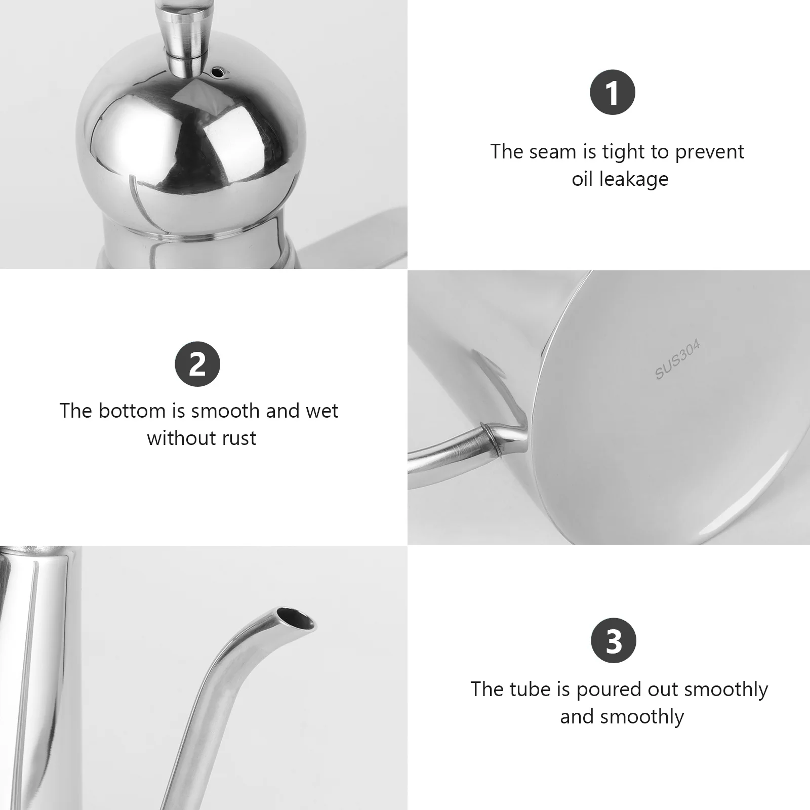 

Stainless Steel Oil Dispenser 0.5L Leakproof Sauce Bottle For Olive Oil Vinegar Soy Gadget Food Grade 304 Dust