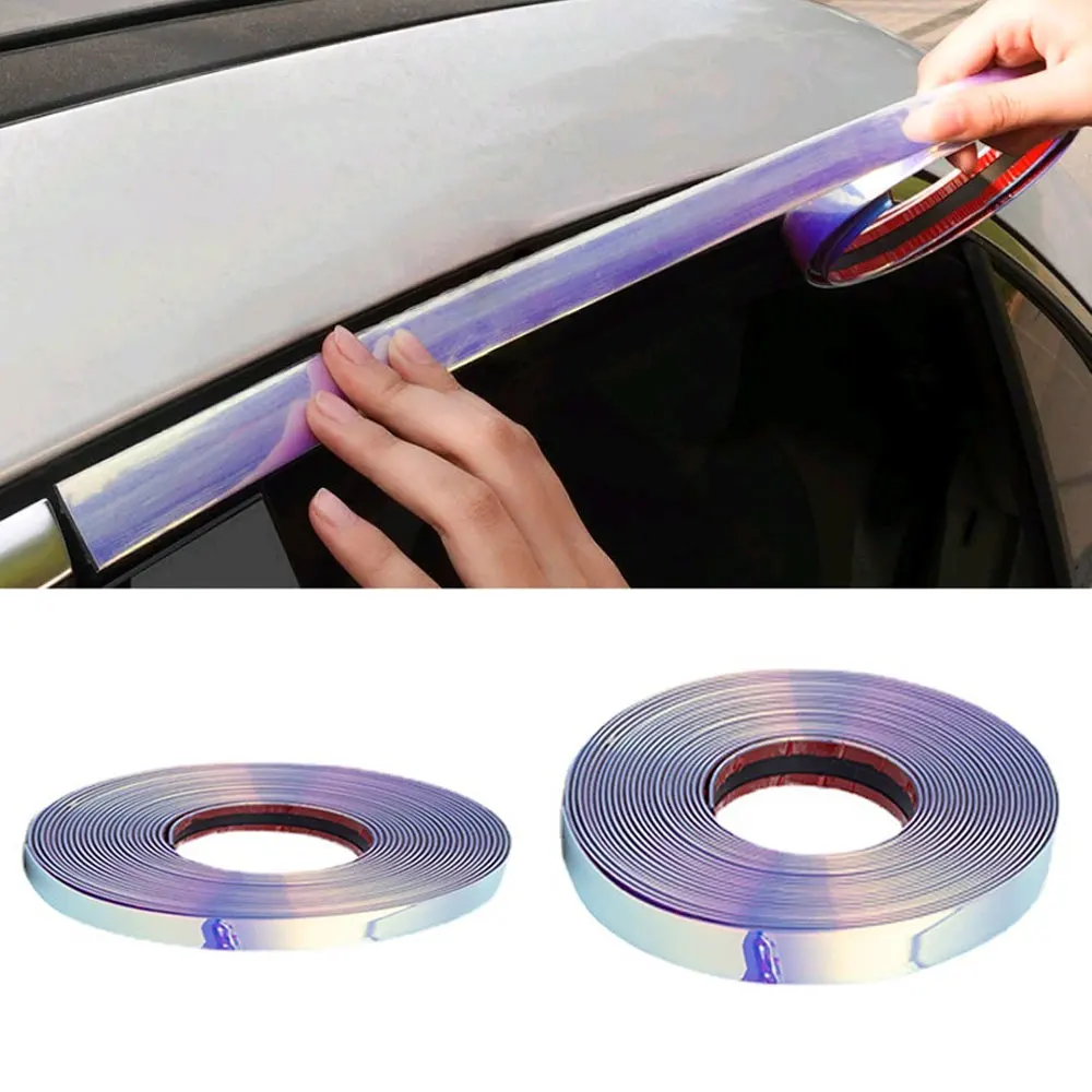 

Colorful Auto Self Adhesive Side Door Chrome Strip Moulding Decoration Bumper Protector Trim Tape Car Anti Collision Sticker