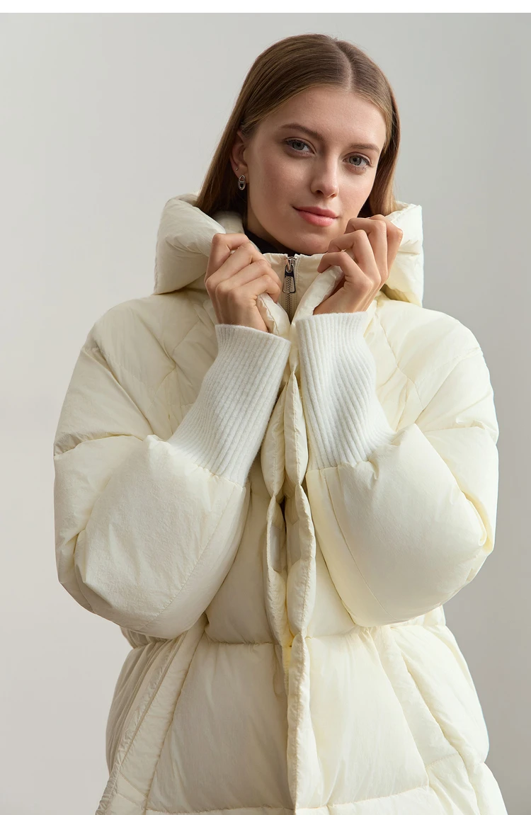 Amii 2026 Winter Warm New Women Down Jacket Cuffs Magnetic Buckle Zipper Hooded Fake Two-piece Thick Loose Long Coats 12444104