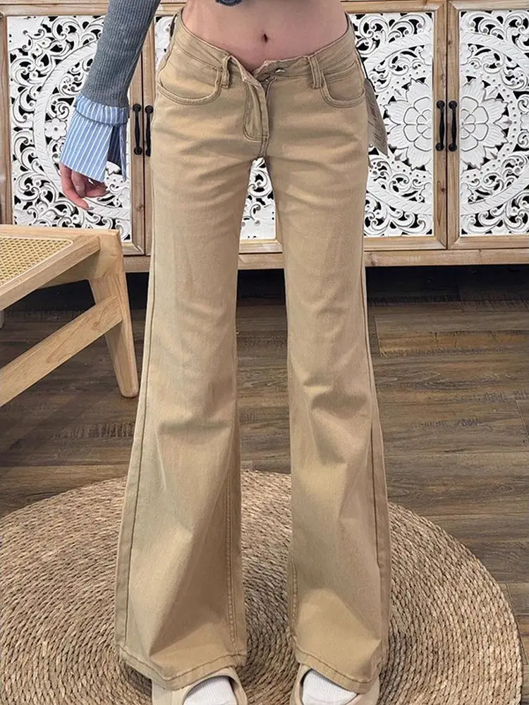 الأمريكية Sle منخفضة الخصر جرس بوت الجينز المرأة ربيع الخريف حجم كبير مثير فتاة حار مطاطا التخسيس متوهج السراويل #4