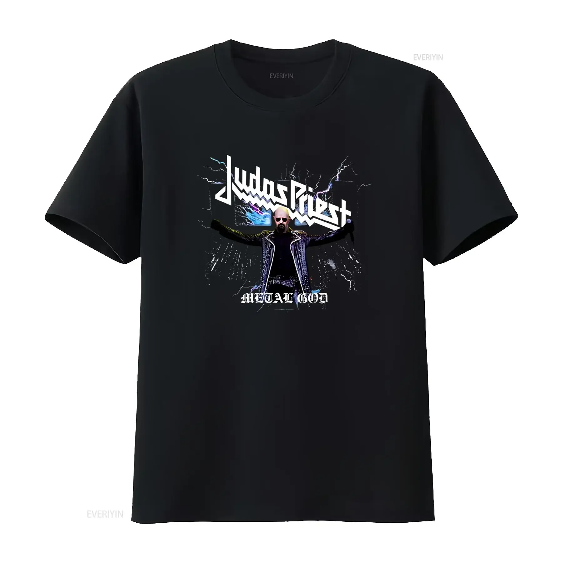 Judas Priest Metal God T Shirt Black Fullsize S 5Xl Rock Band Design  vintage Washed Stylish streetwear Breathable Soft